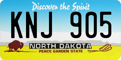 ND license plate KNJ905