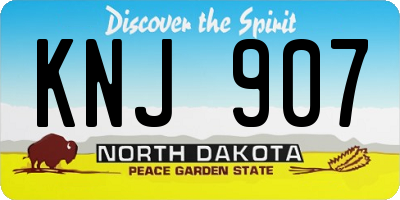 ND license plate KNJ907