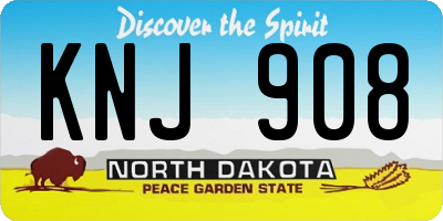ND license plate KNJ908