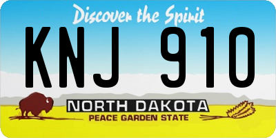 ND license plate KNJ910