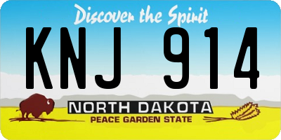ND license plate KNJ914