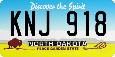 ND license plate KNJ918