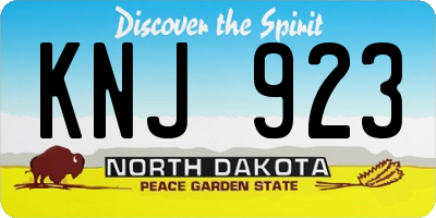 ND license plate KNJ923