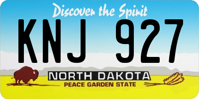 ND license plate KNJ927