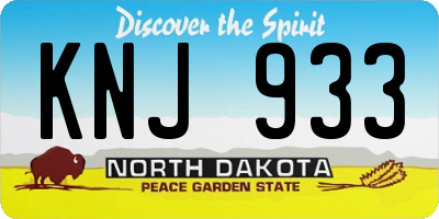 ND license plate KNJ933