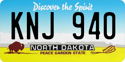 ND license plate KNJ940