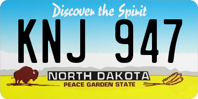 ND license plate KNJ947