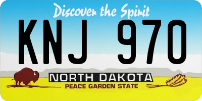 ND license plate KNJ970