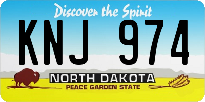 ND license plate KNJ974
