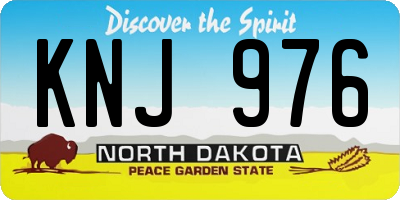 ND license plate KNJ976