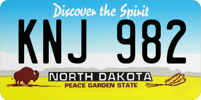 ND license plate KNJ982
