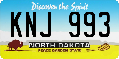 ND license plate KNJ993