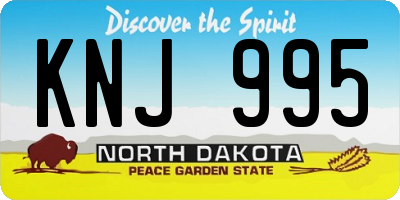 ND license plate KNJ995