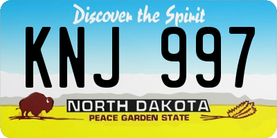 ND license plate KNJ997