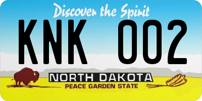 ND license plate KNK002