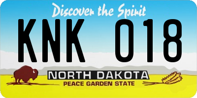 ND license plate KNK018