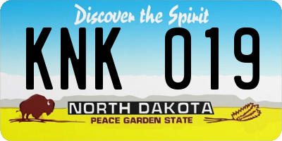 ND license plate KNK019