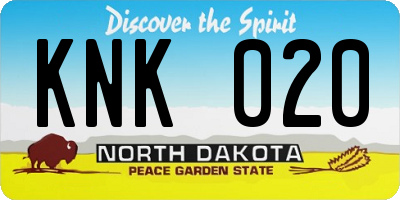 ND license plate KNK020