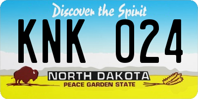 ND license plate KNK024