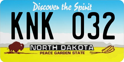 ND license plate KNK032