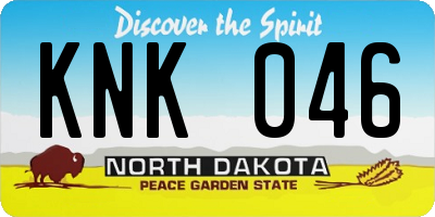 ND license plate KNK046