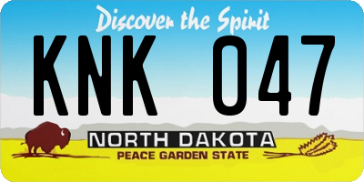 ND license plate KNK047