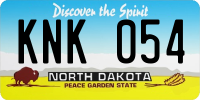 ND license plate KNK054