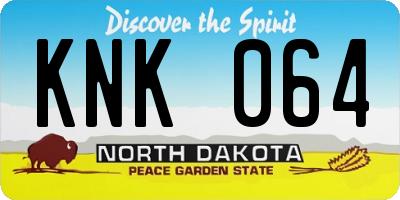 ND license plate KNK064