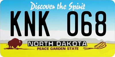ND license plate KNK068