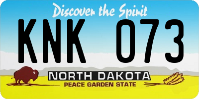 ND license plate KNK073