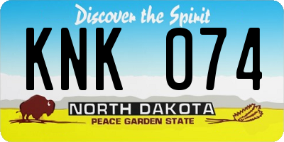 ND license plate KNK074