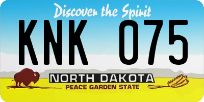 ND license plate KNK075