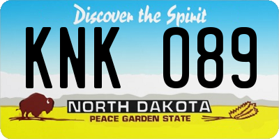 ND license plate KNK089