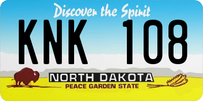 ND license plate KNK108