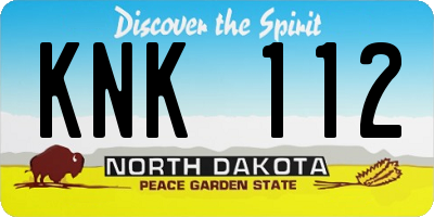 ND license plate KNK112