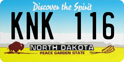 ND license plate KNK116
