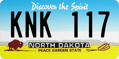 ND license plate KNK117
