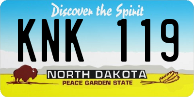 ND license plate KNK119