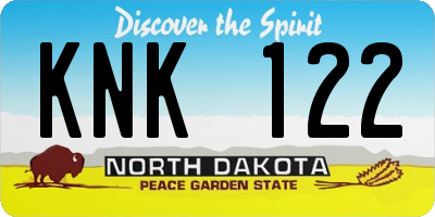 ND license plate KNK122
