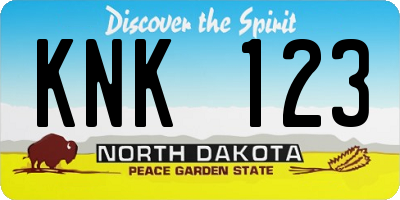 ND license plate KNK123