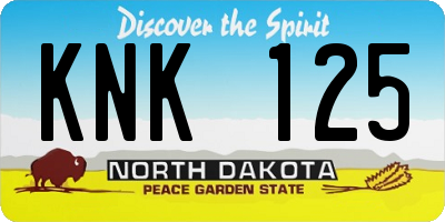 ND license plate KNK125