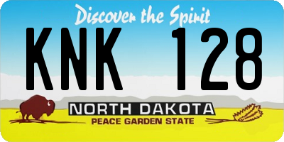 ND license plate KNK128