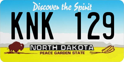 ND license plate KNK129