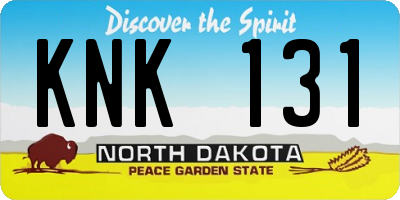 ND license plate KNK131