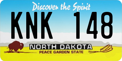 ND license plate KNK148