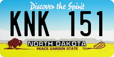 ND license plate KNK151