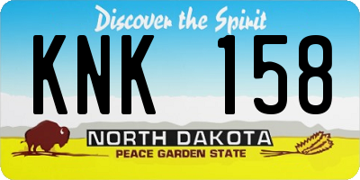 ND license plate KNK158