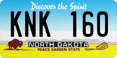 ND license plate KNK160