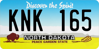 ND license plate KNK165