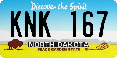 ND license plate KNK167